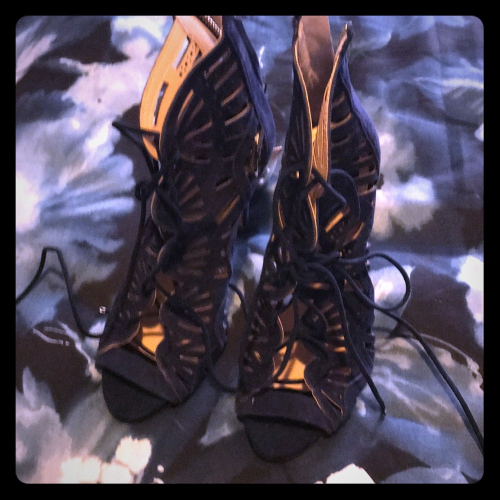 Authentic leather Zara Blue Heels